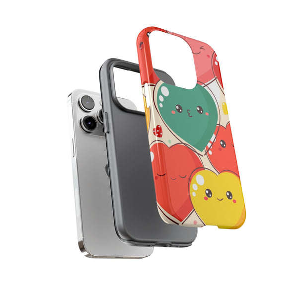Kawaii Heart Pattern Phone Case | Cute Colorful Hearts
