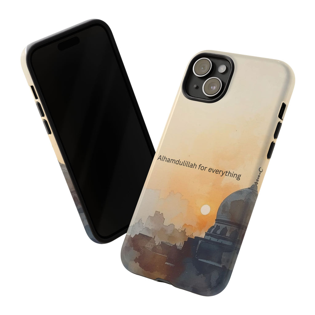 Alhamdulillah for Everything Phone Case — Islamic Mosque Sunrise Protective Cover