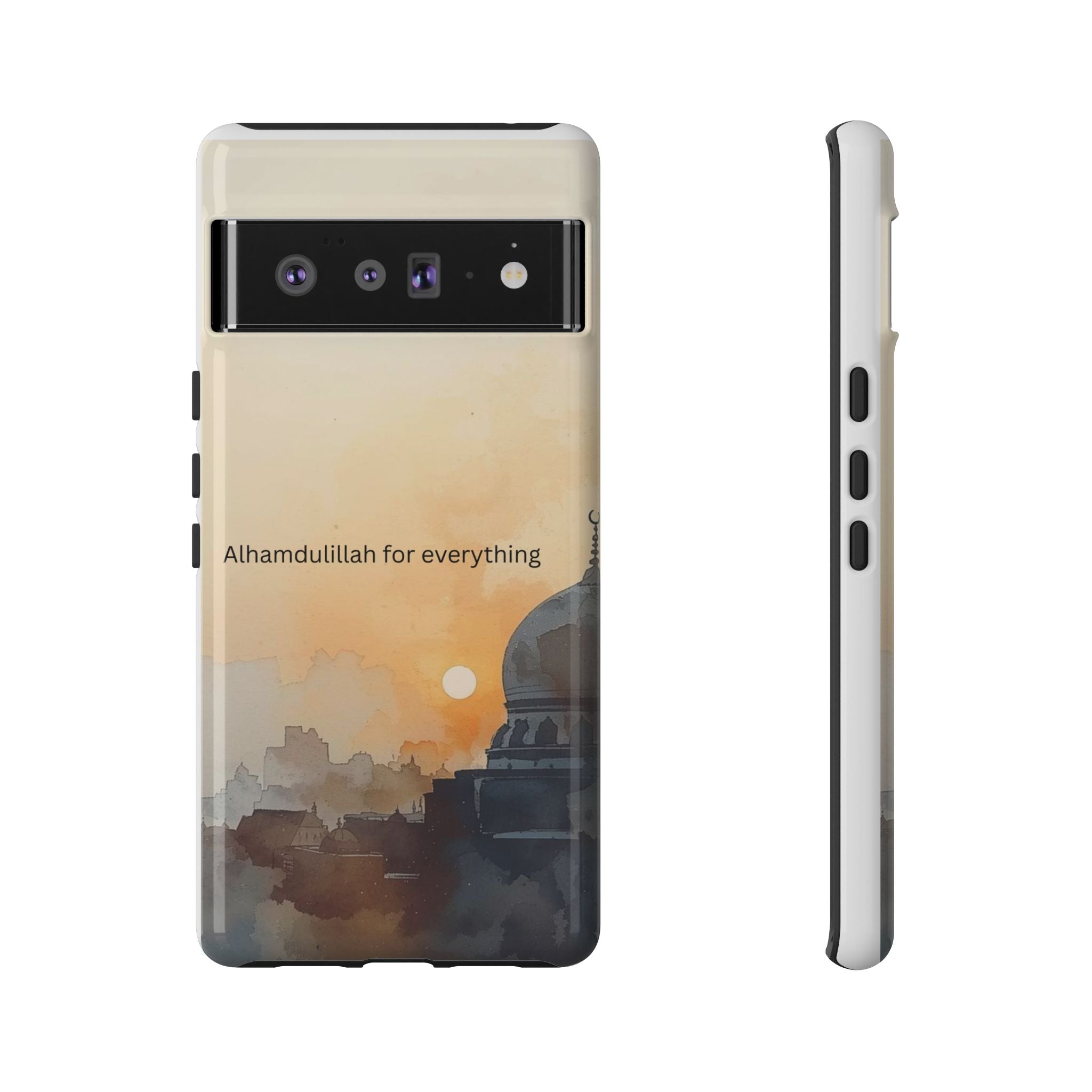 Alhamdulillah for Everything Phone Case — Islamic Mosque Sunrise Protective Cover