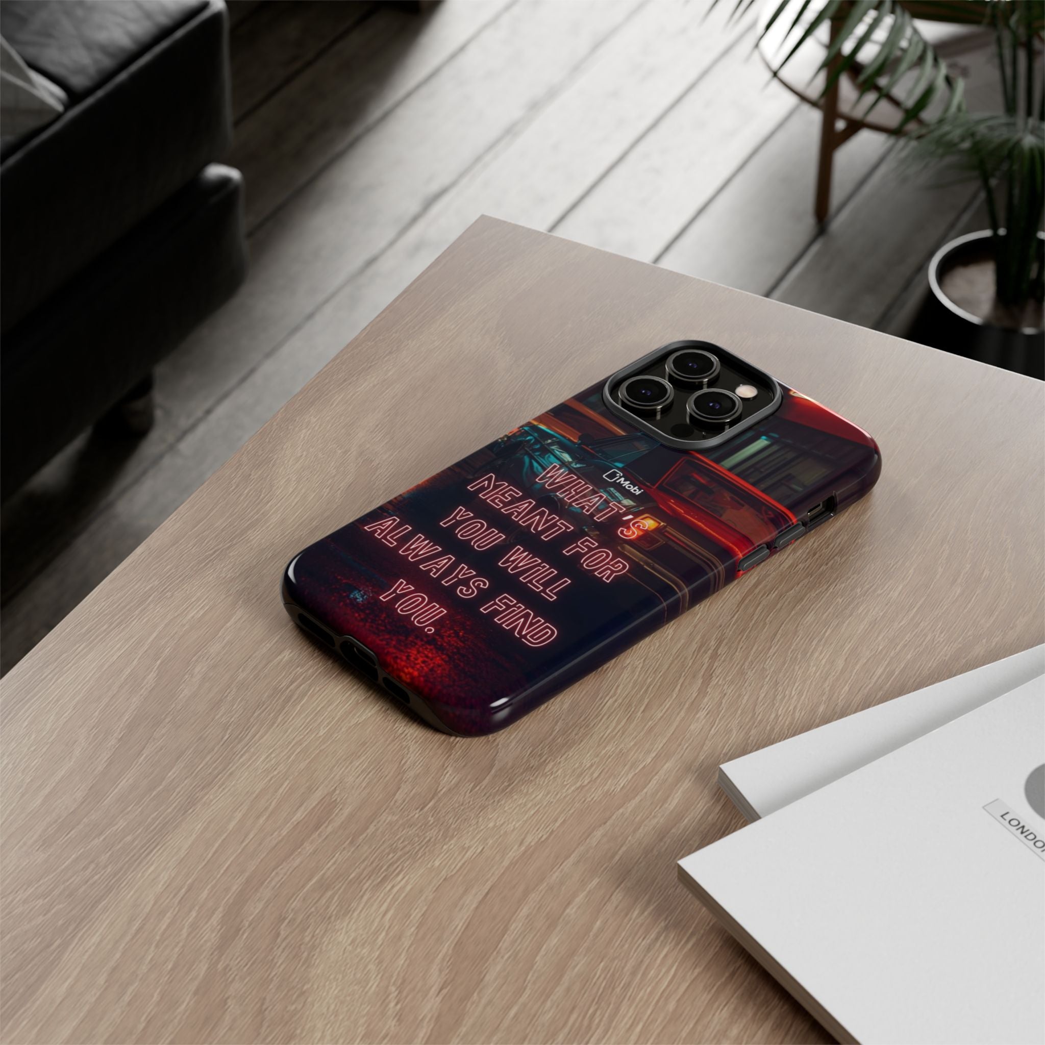 Neon Retro Phone Case — "What's Meant For You Will Always Find You"