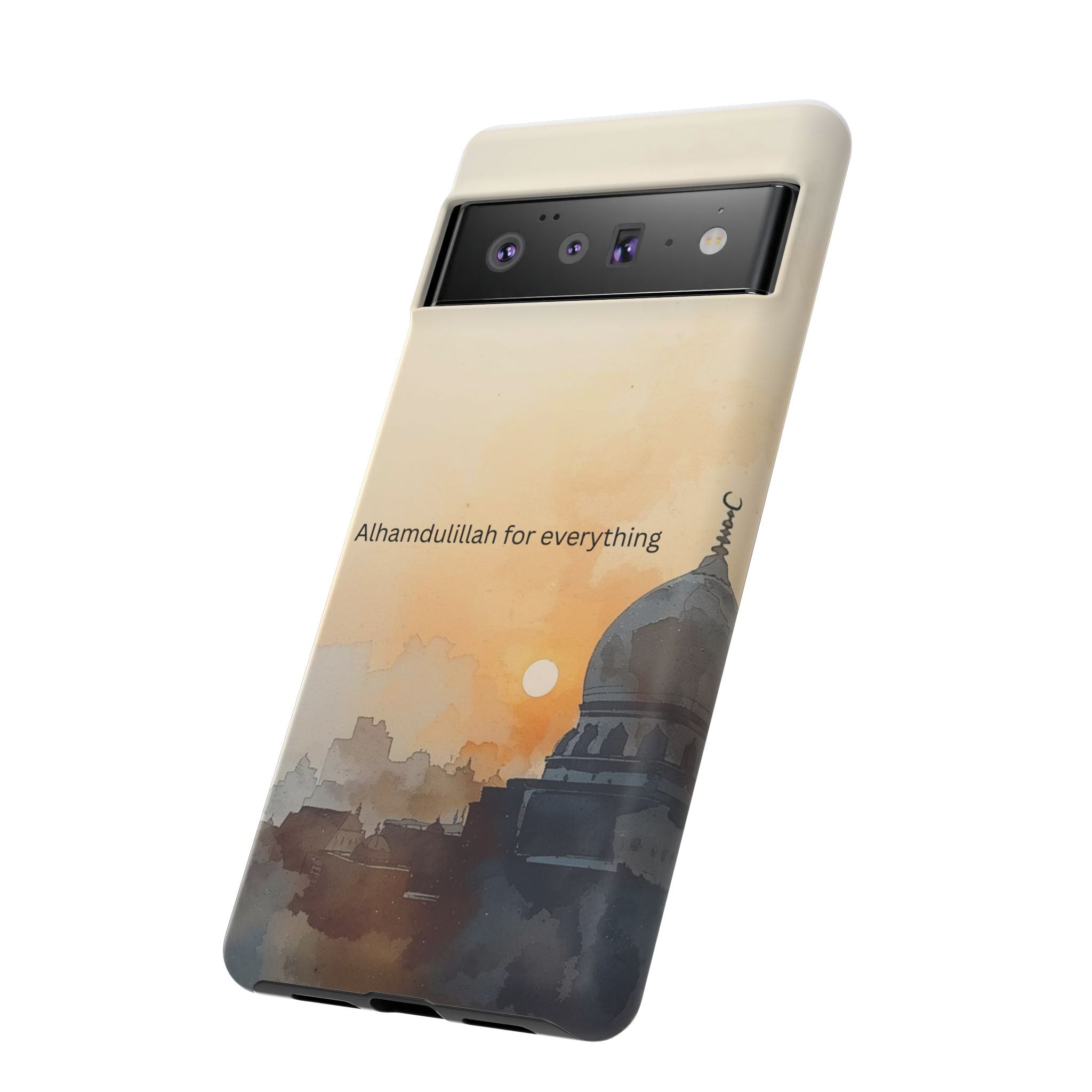 Alhamdulillah for Everything Phone Case — Islamic Mosque Sunrise Protective Cover