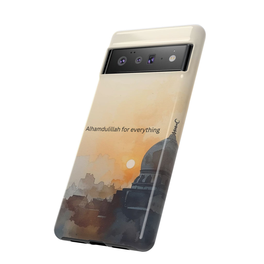 Alhamdulillah for Everything Phone Case — Islamic Mosque Sunrise Protective Cover