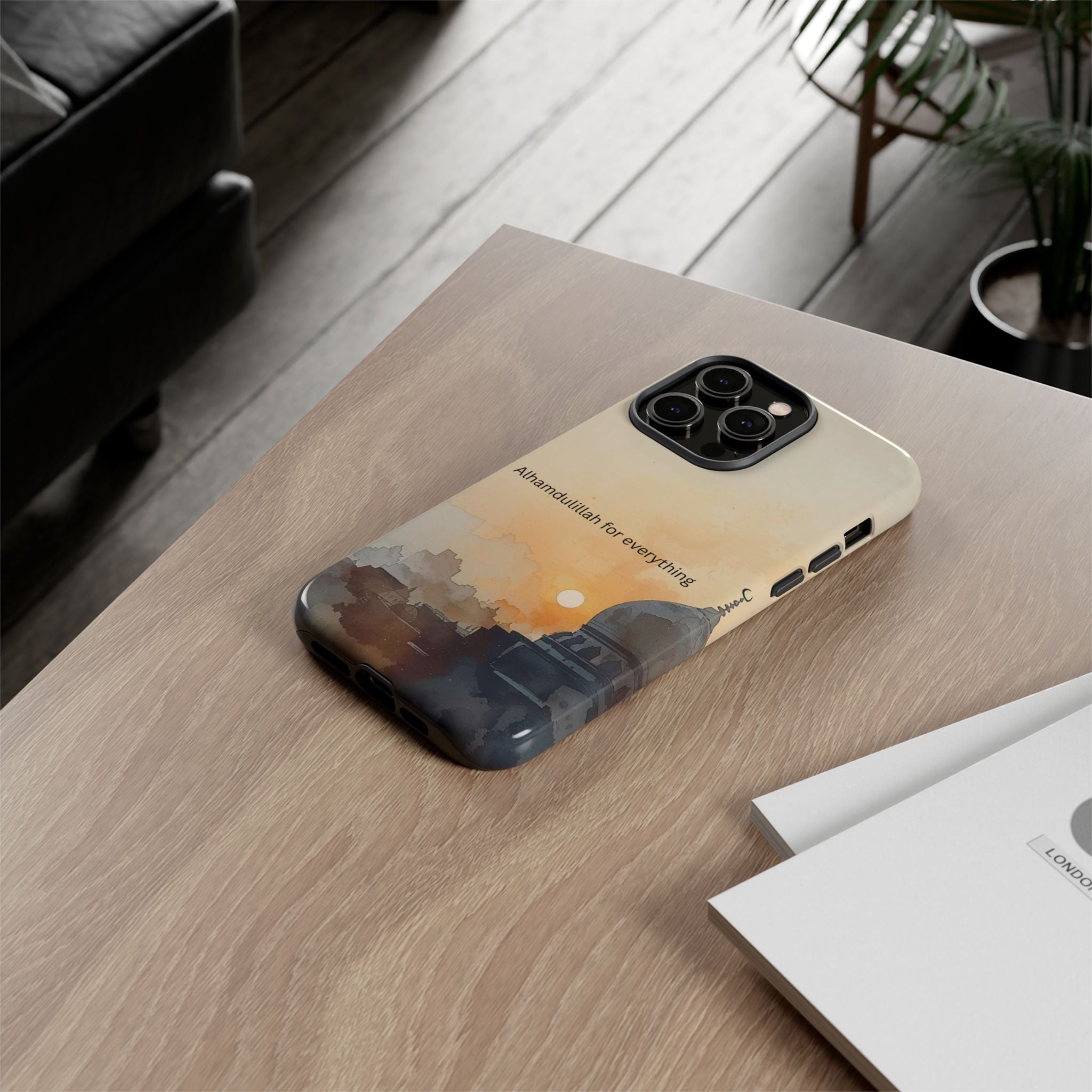 Alhamdulillah for Everything Phone Case — Islamic Mosque Sunrise Protective Cover