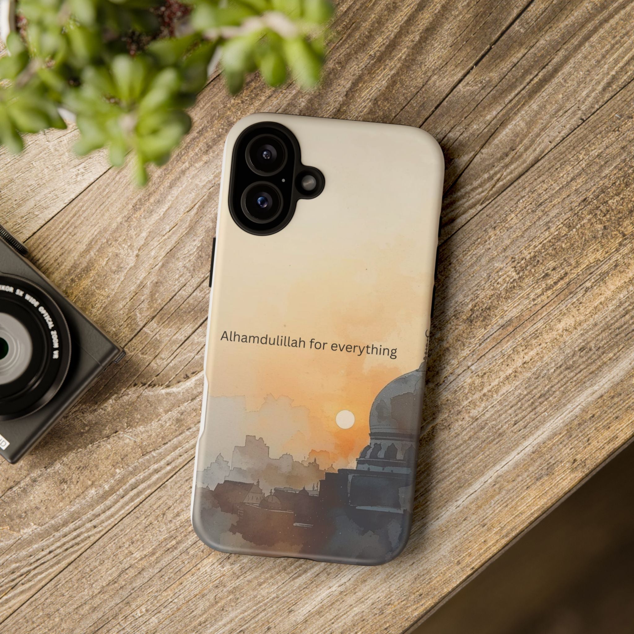 Alhamdulillah for Everything Phone Case — Islamic Mosque Sunrise Protective Cover