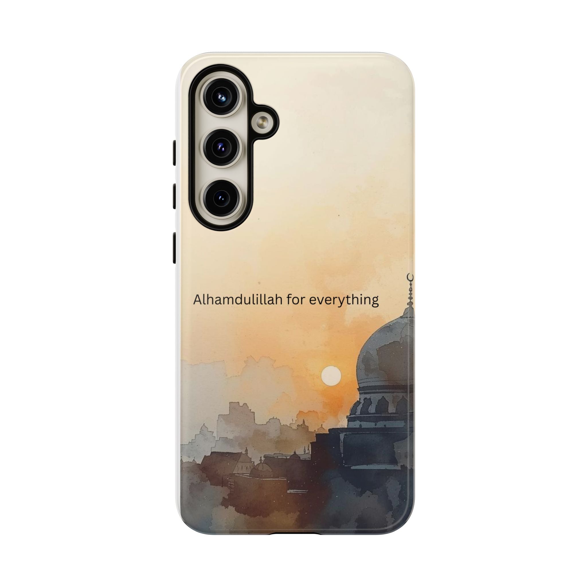 Alhamdulillah for Everything Phone Case — Islamic Mosque Sunrise Protective Cover