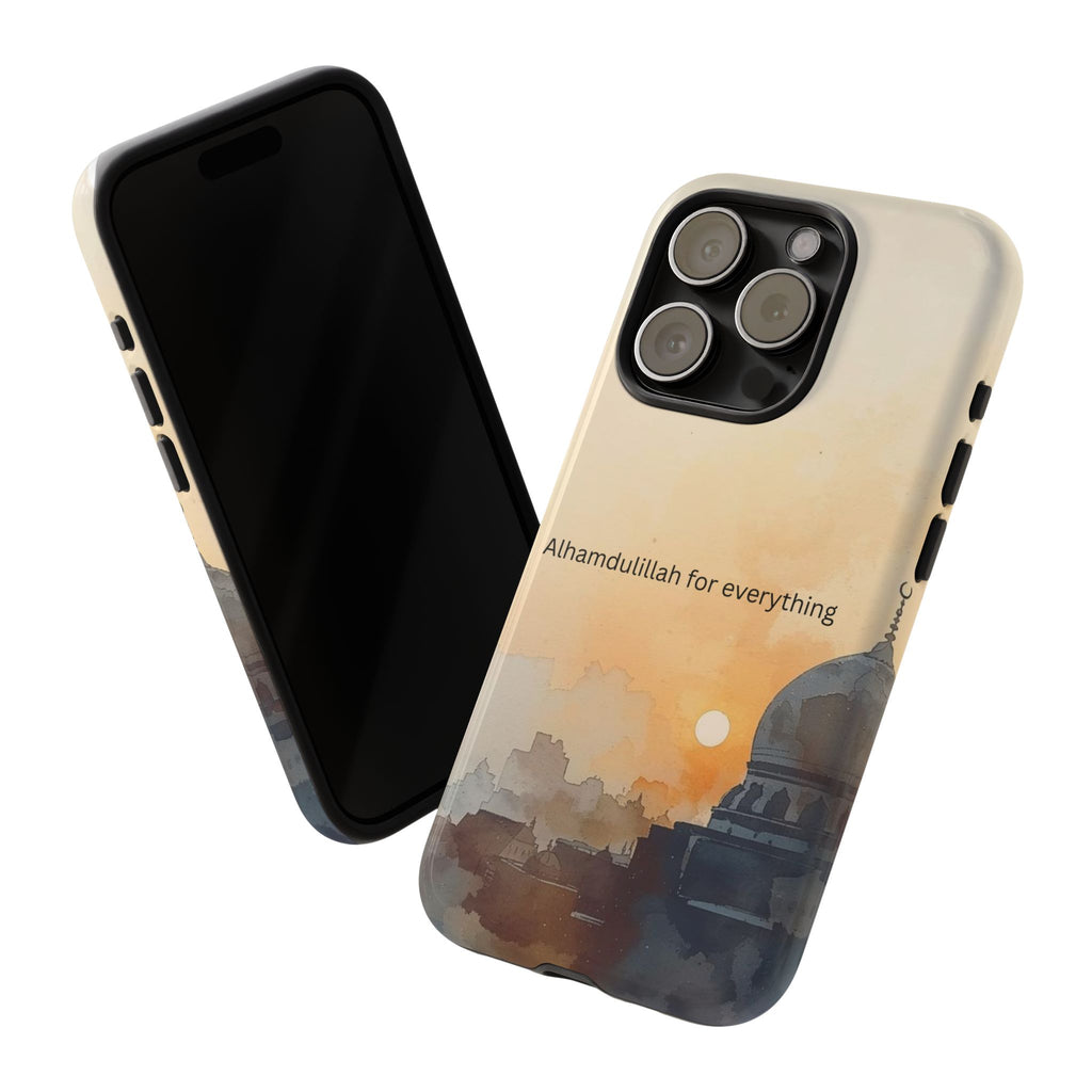 Alhamdulillah for Everything Phone Case — Islamic Mosque Sunrise Protective Cover