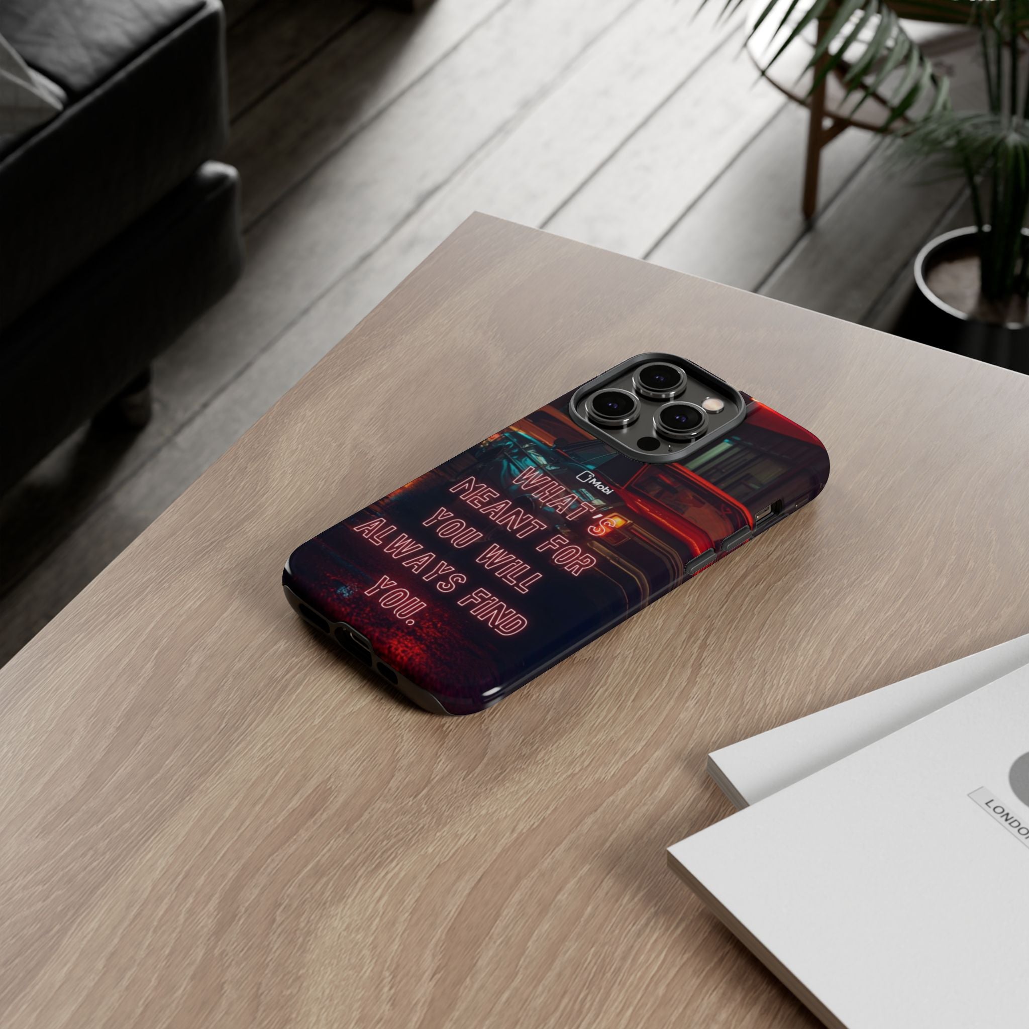 Neon Retro Phone Case — "What's Meant For You Will Always Find You"