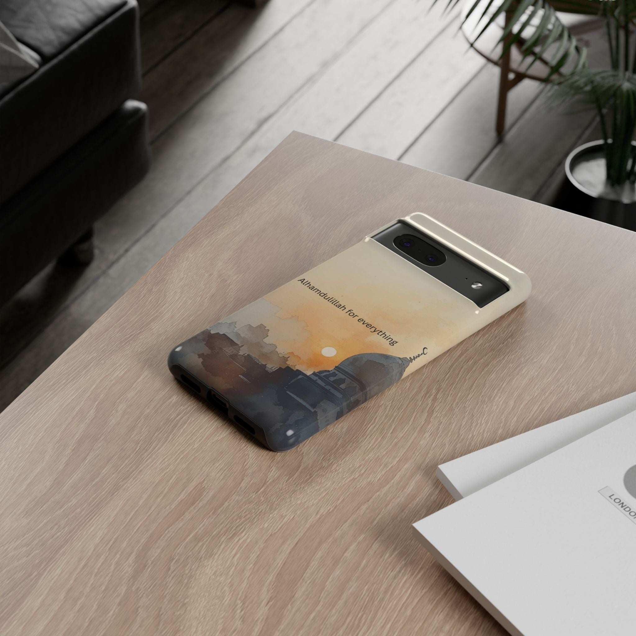 Alhamdulillah for Everything Phone Case — Islamic Mosque Sunrise Protective Cover