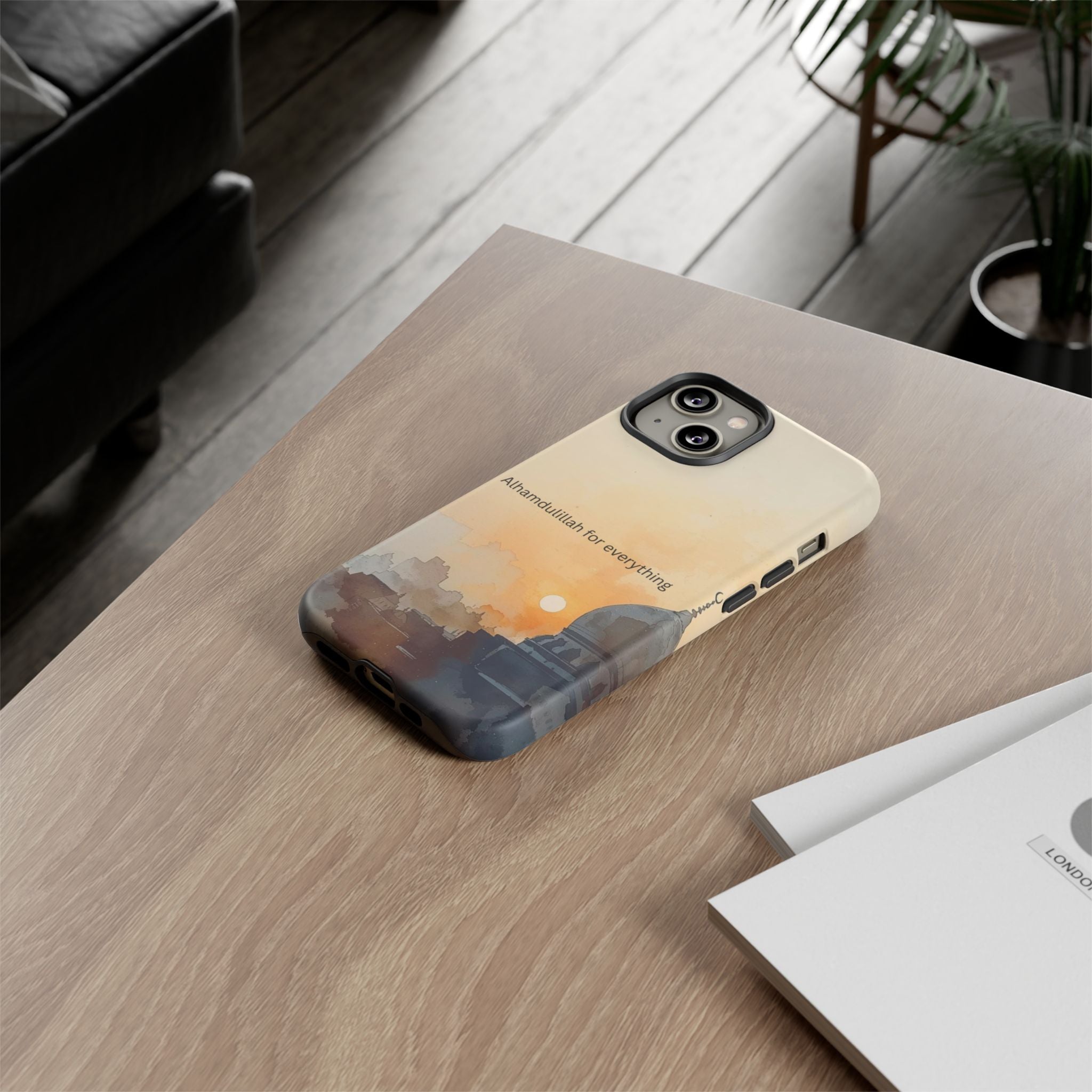 Alhamdulillah for Everything Phone Case — Islamic Mosque Sunrise Protective Cover