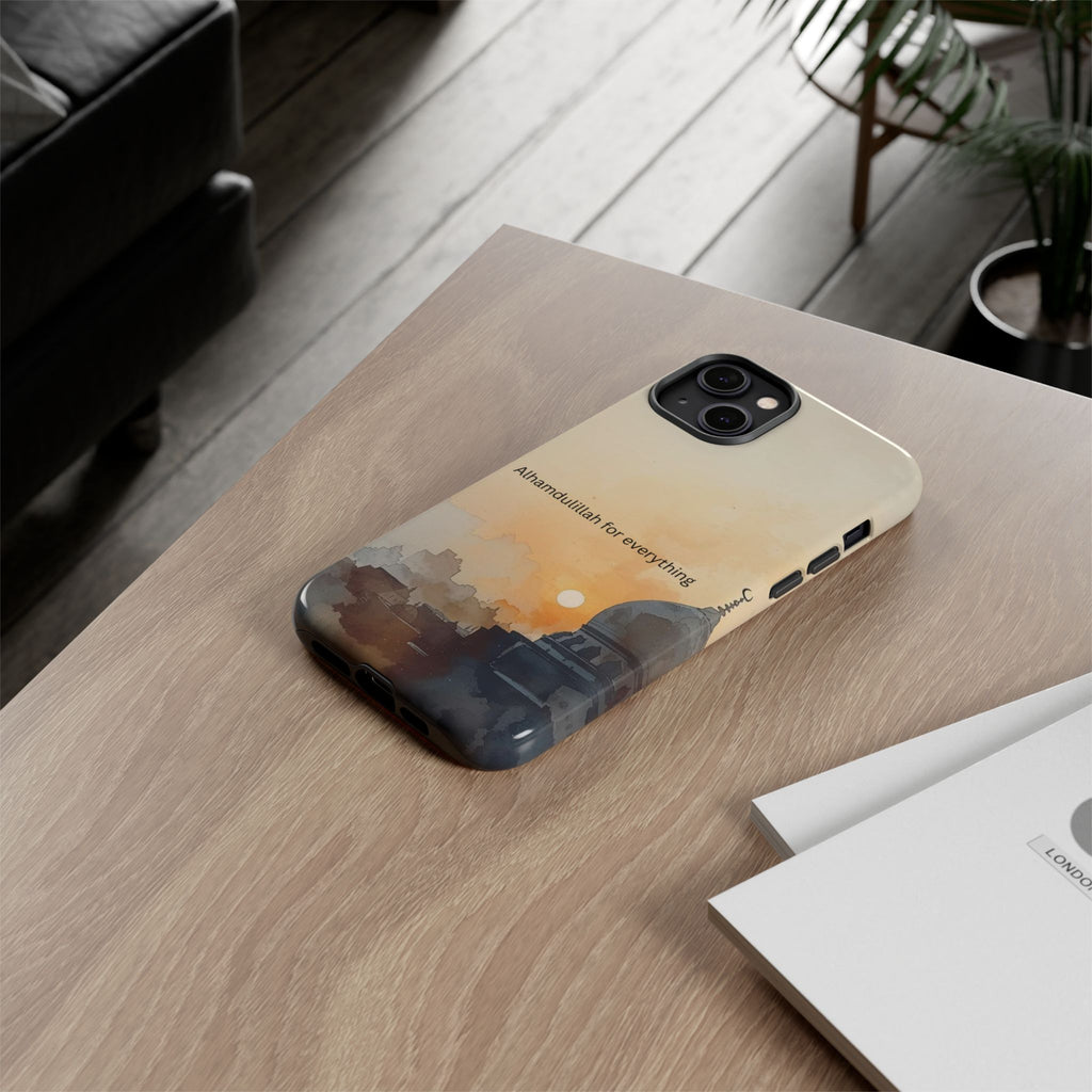 Alhamdulillah for Everything Phone Case — Islamic Mosque Sunrise Protective Cover
