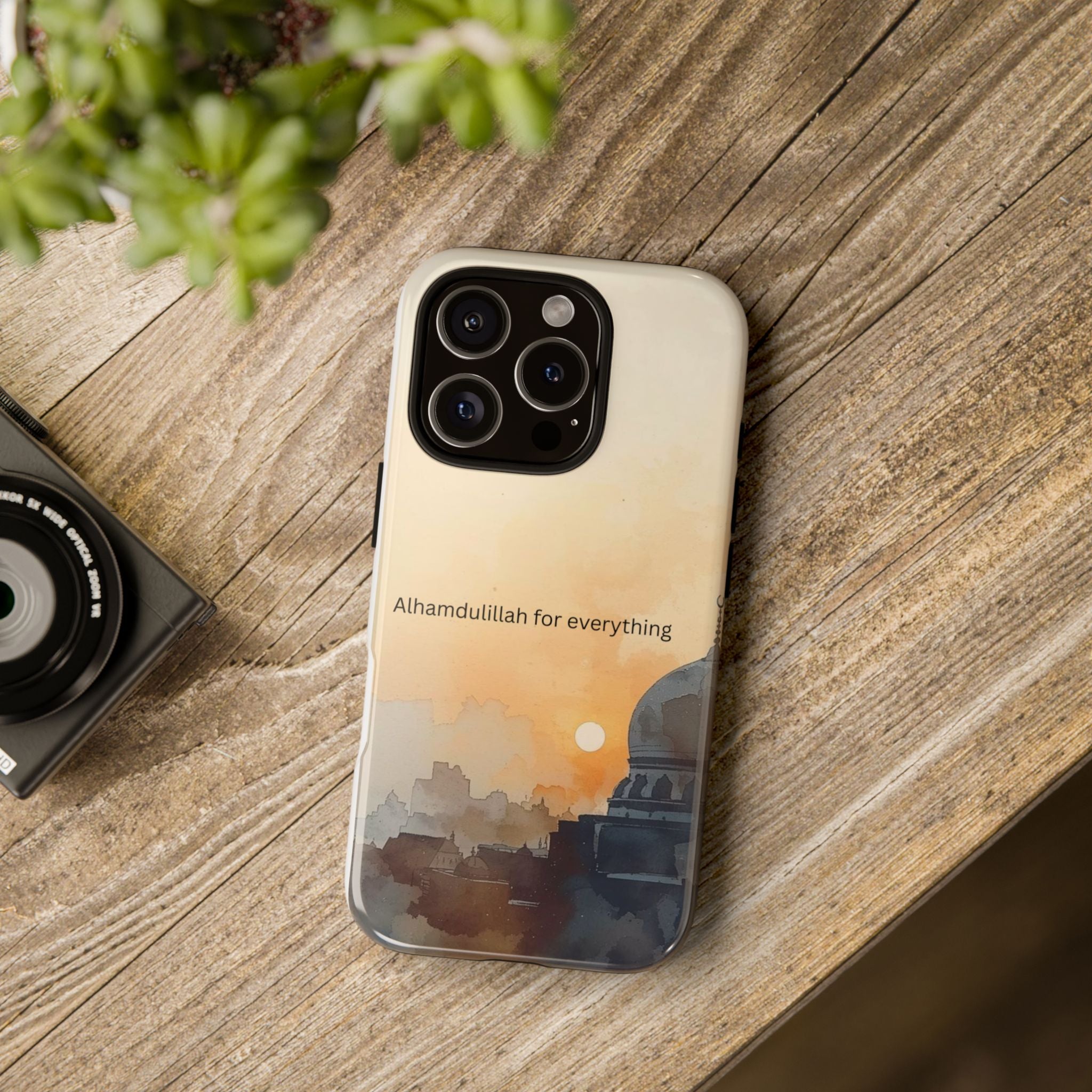 Alhamdulillah for Everything Phone Case — Islamic Mosque Sunrise Protective Cover