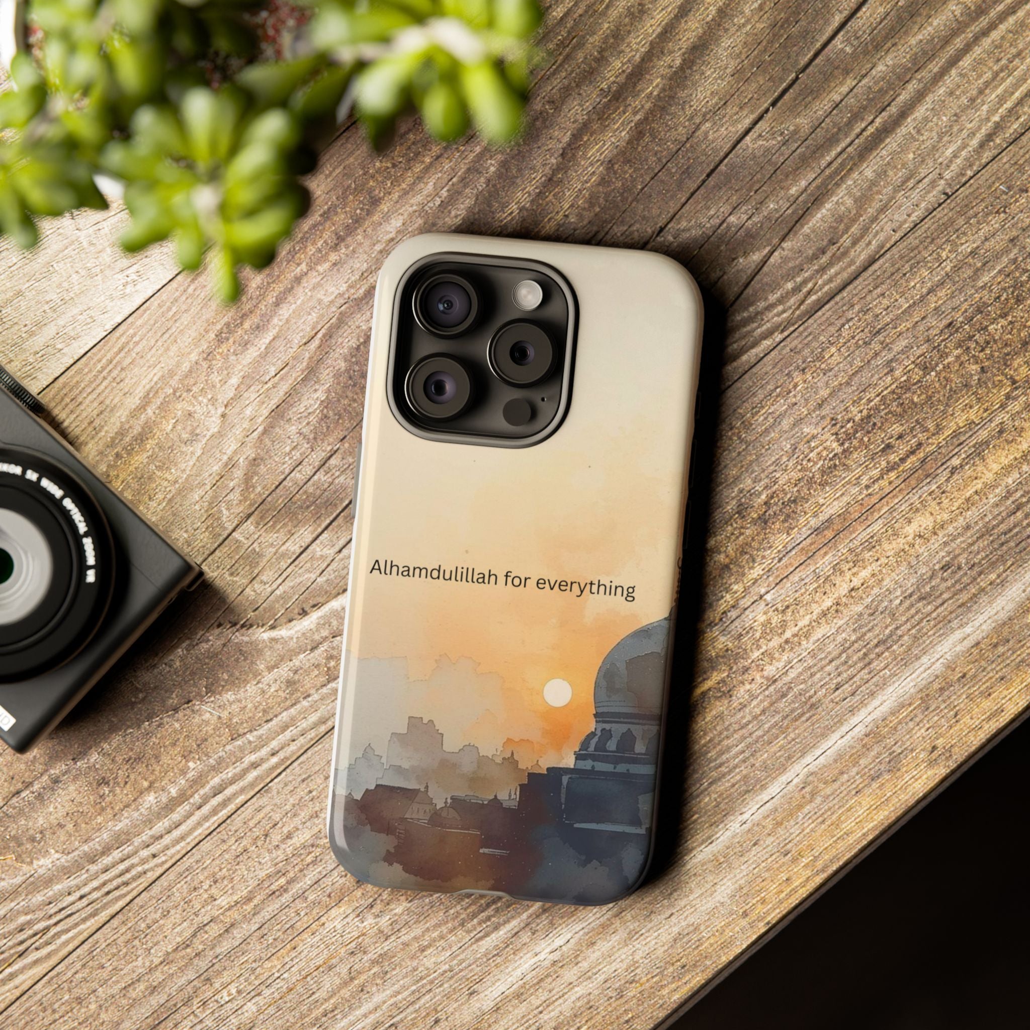 Alhamdulillah for Everything Phone Case — Islamic Mosque Sunrise Protective Cover