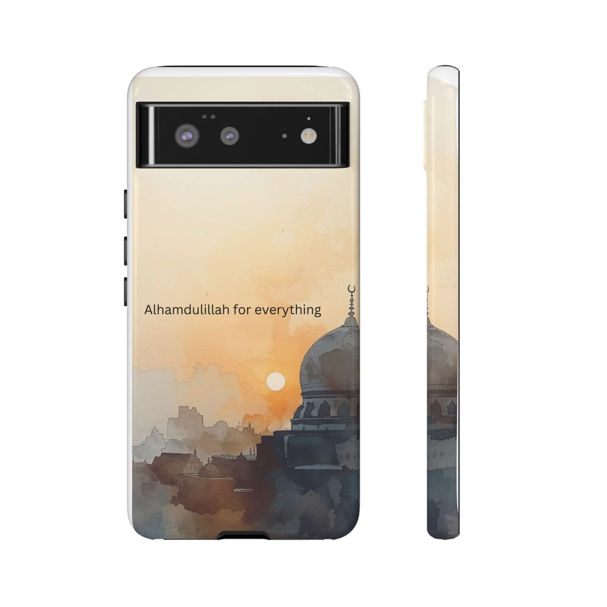 Alhamdulillah for Everything Phone Case — Islamic Mosque Sunrise Protective Cover