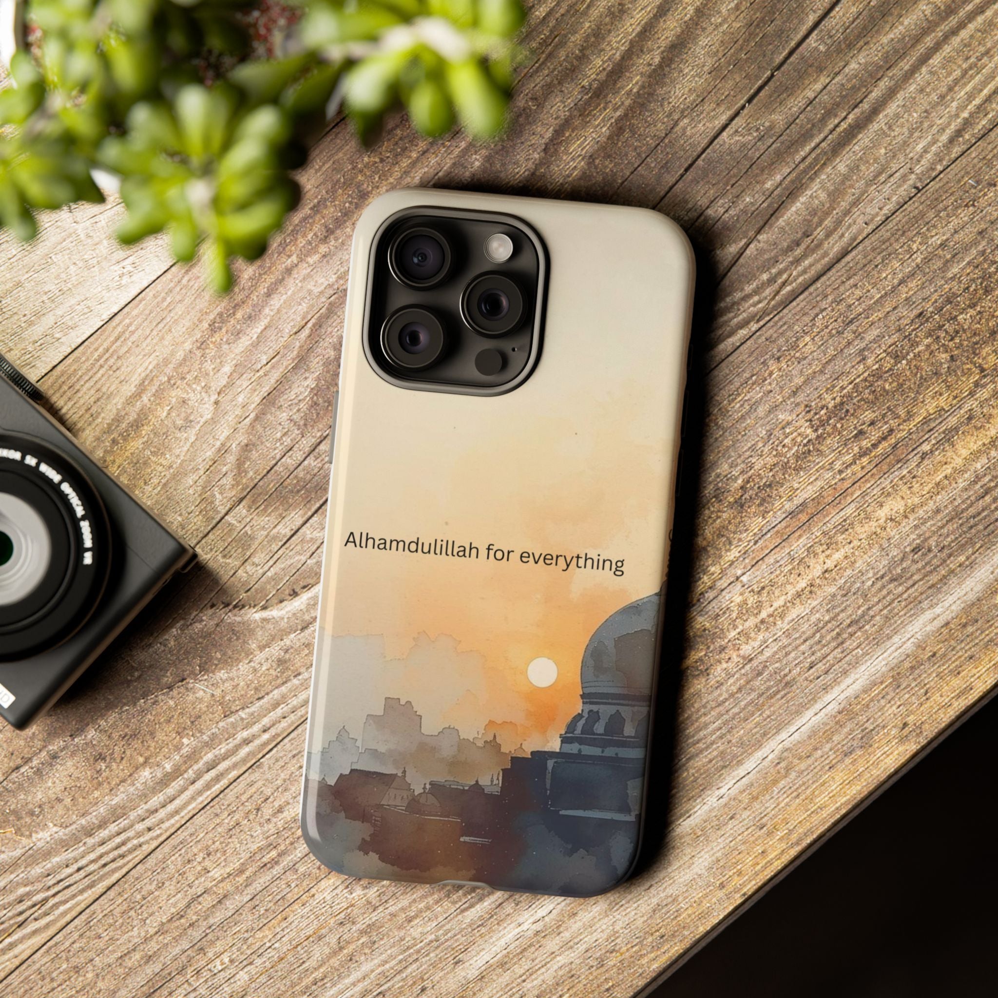 Alhamdulillah for Everything Phone Case — Islamic Mosque Sunrise Protective Cover