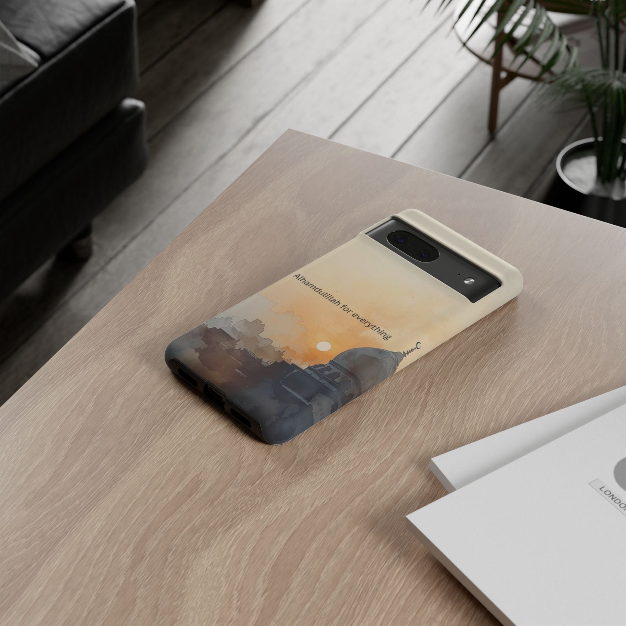 Alhamdulillah for Everything Phone Case — Islamic Mosque Sunrise Protective Cover