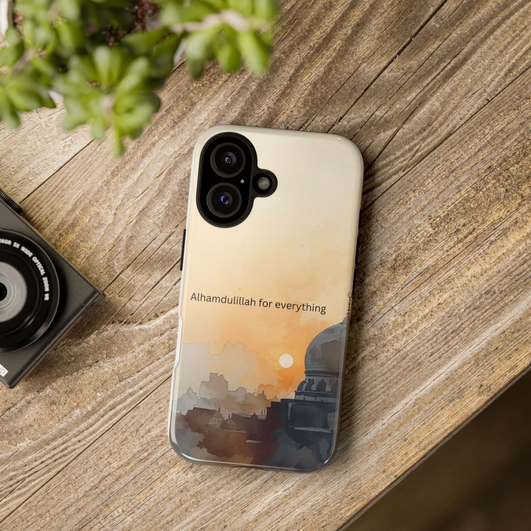 Alhamdulillah for Everything Phone Case — Islamic Mosque Sunrise Protective Cover