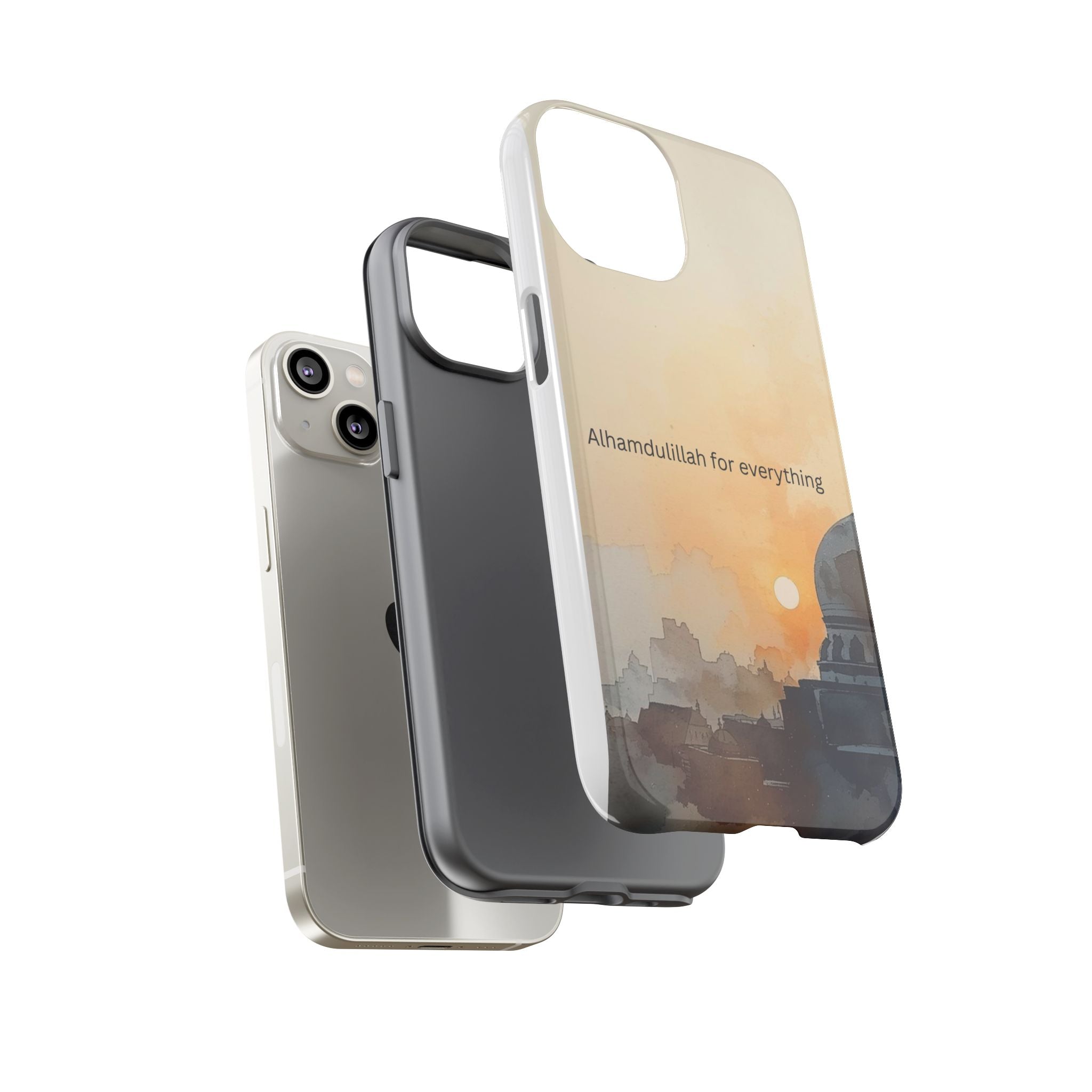 Alhamdulillah for Everything Phone Case — Islamic Mosque Sunrise Protective Cover