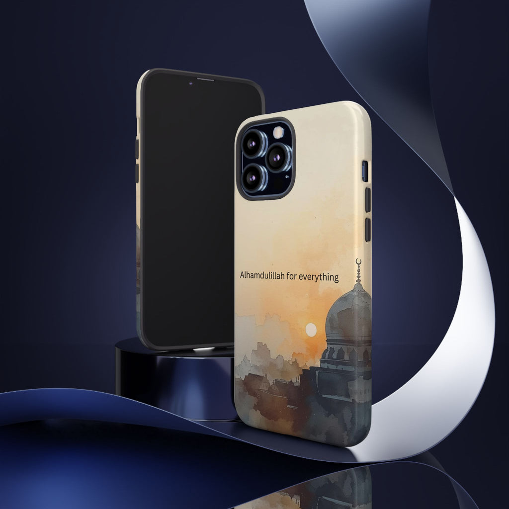 Alhamdulillah for Everything Phone Case — Islamic Mosque Sunrise Protective Cover