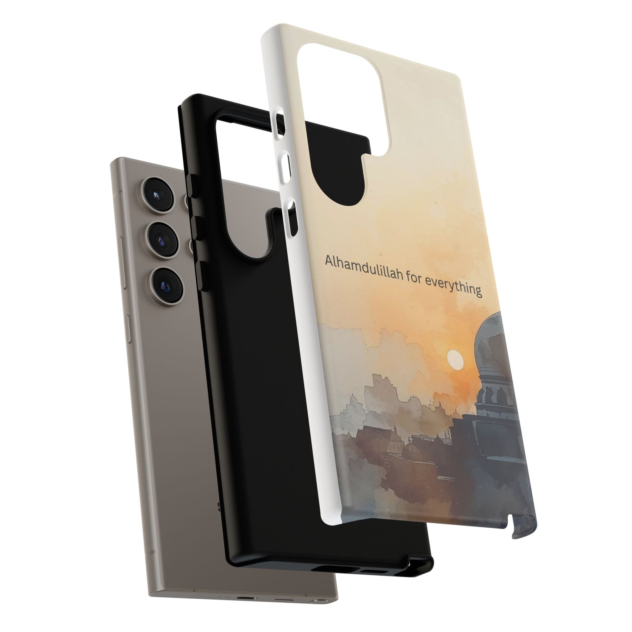 Alhamdulillah for Everything Phone Case — Islamic Mosque Sunrise Protective Cover