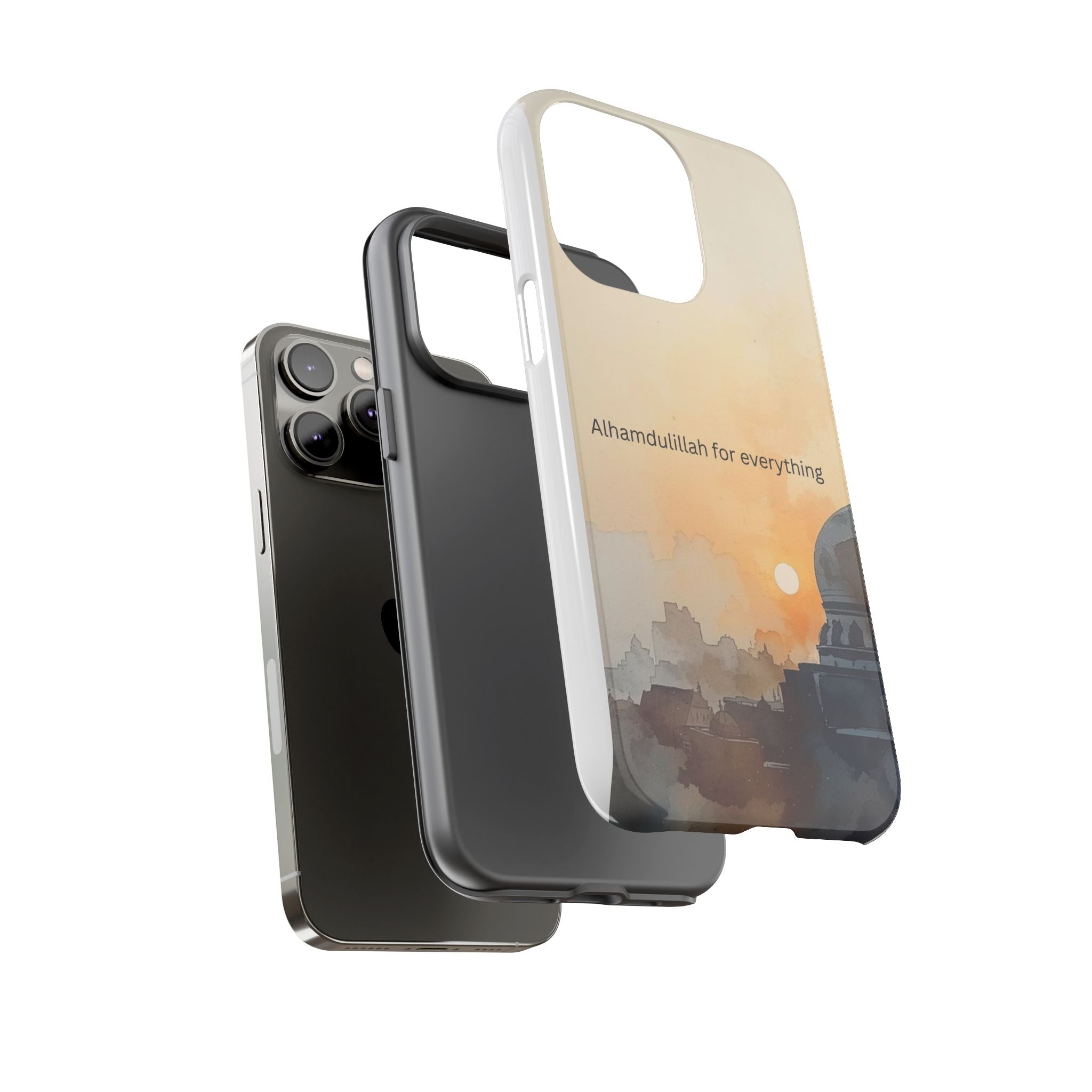 Alhamdulillah for Everything Phone Case — Islamic Mosque Sunrise Protective Cover