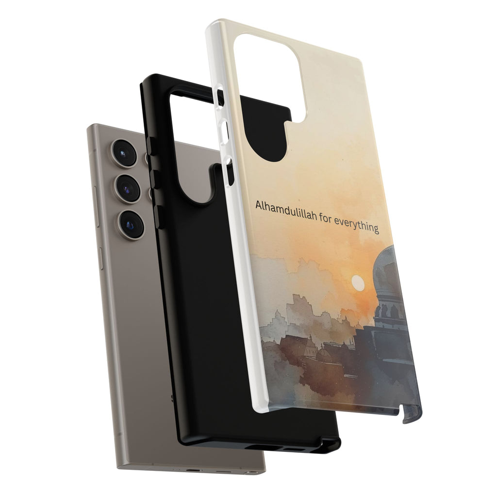 Alhamdulillah for Everything Phone Case — Islamic Mosque Sunrise Protective Cover