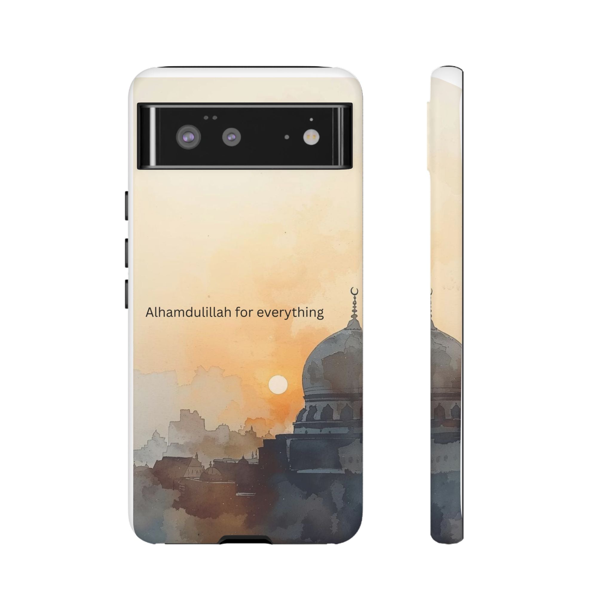 Alhamdulillah for Everything Phone Case — Islamic Mosque Sunrise Protective Cover
